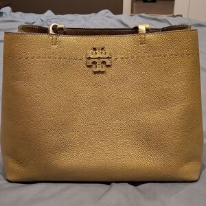 Tory Burch Metallic Gold Tote ****Please note wear to straps****